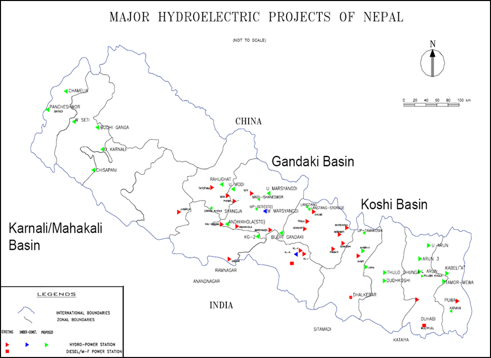 map of nepal. Nepal electricity Authority